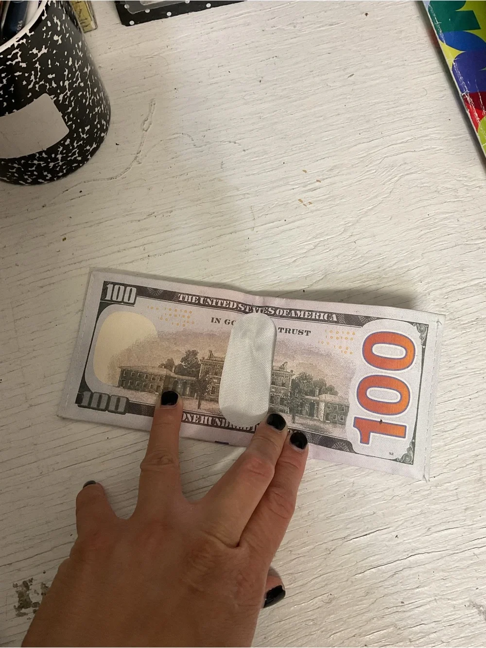100 dll bill fold wallet